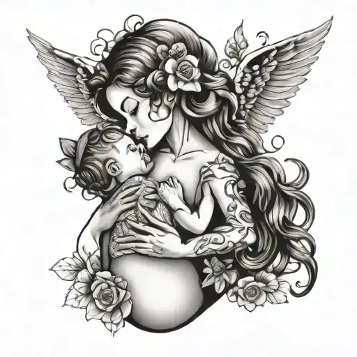 Mother 2 Son And 1 Baby Fetus That In Heaven