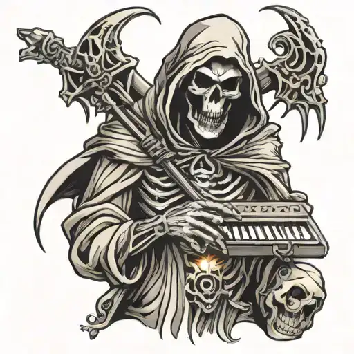 Grim Reaper Using A Keyboard
