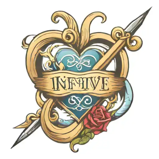 Infinity And Love Heart With 4 Names Intertwined Trixie Timmy Tristan Tyrone