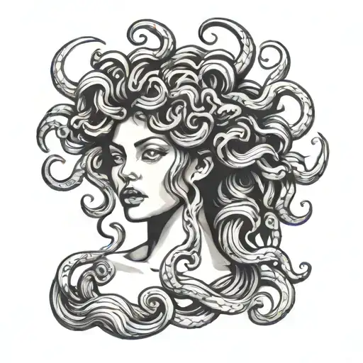Black Lady Medusa Head