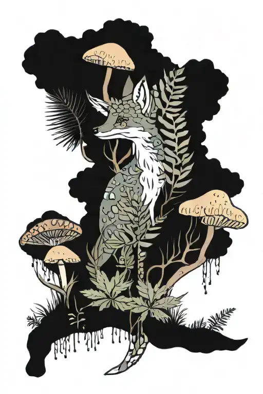 Forest Fern One Brunch Mushroom Fog Fox