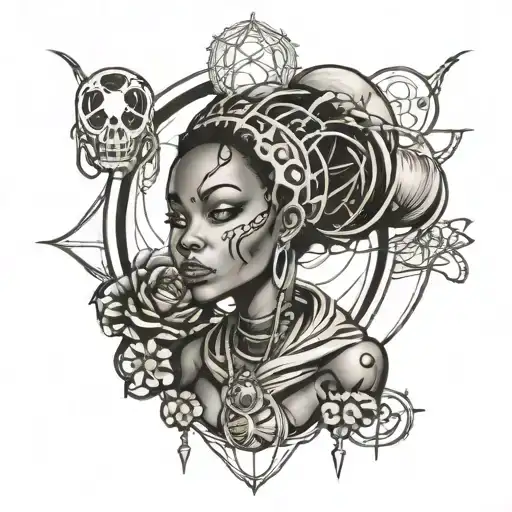 Black Woman Alien Earth Background Black