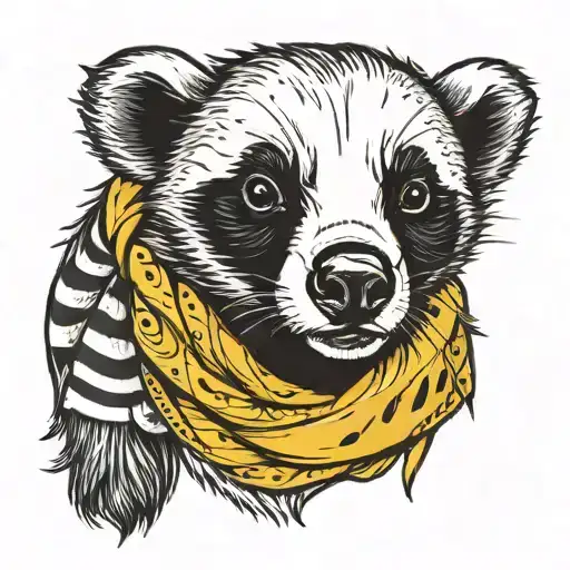Cartoon Badger With Yellow And Black Scarf