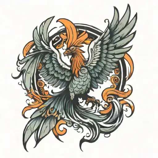 Phoenix Rising From The Ashes Symbolizing Rebirth