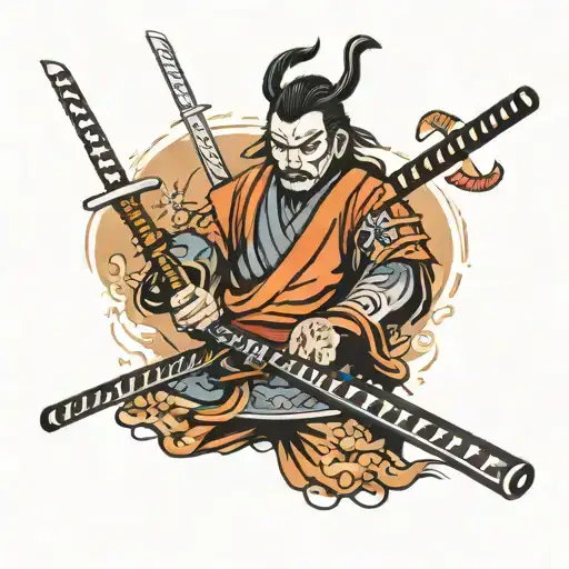 Samurai With Katana Covering His Eyes