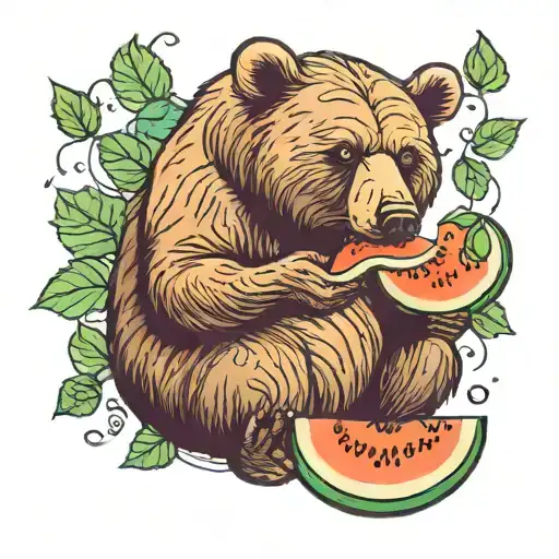 Bear Eating Melon
