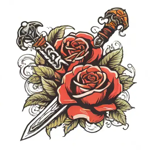 Classic Cars Roses Sword