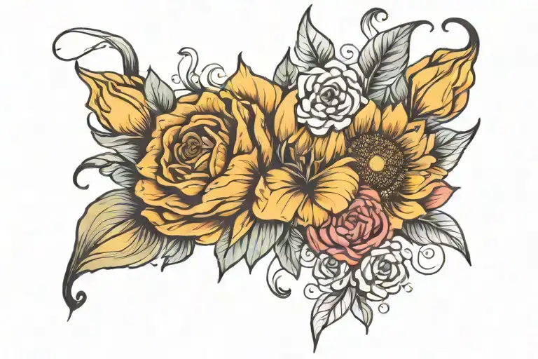 Sunflower Rose And Tulip Flower