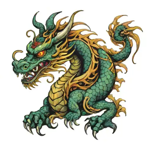 Oriental Dragon Surrounded