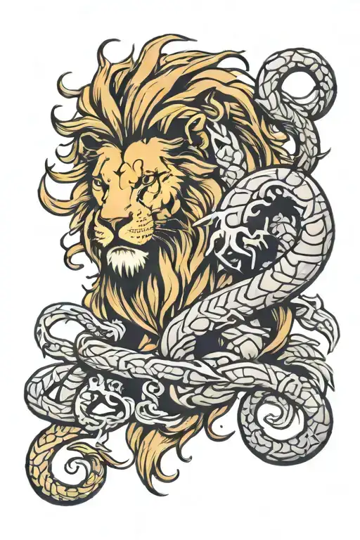 Lion And Scorpion Intertwined