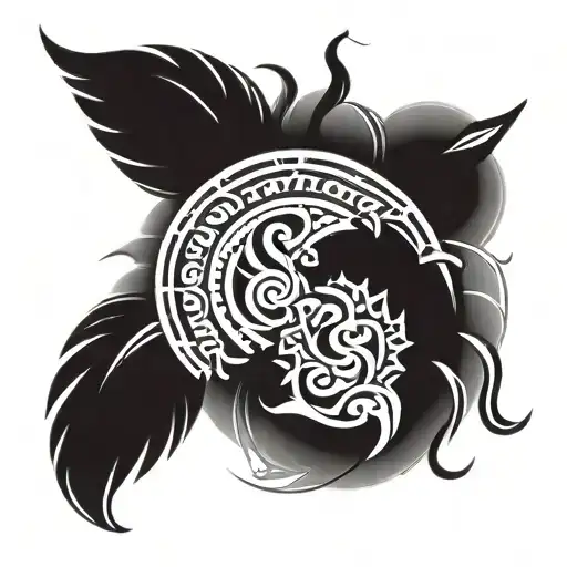 Shoulder Hindu Tattoo In Circle