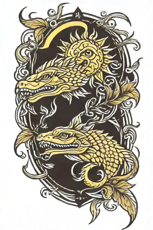 2 Yellow Labrodors With A Sun Shining