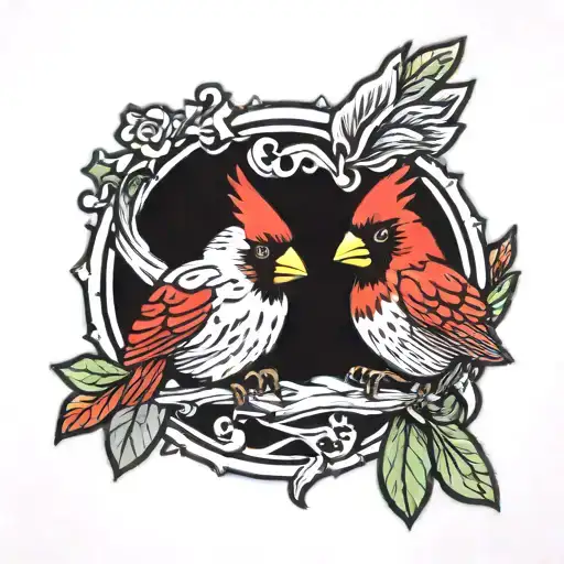 Comedy Tragedy Cardinal Bird