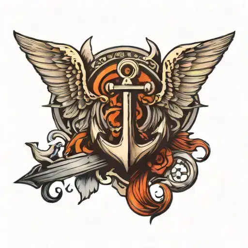 Wings And Anchor Design