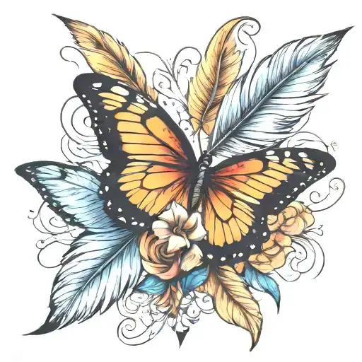 Butterfly And Feather