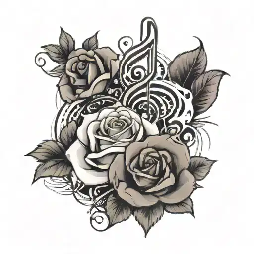 Rose Music Notes Smoke