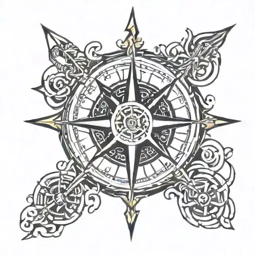 Viking Compass With Letters C Y L Y B Y