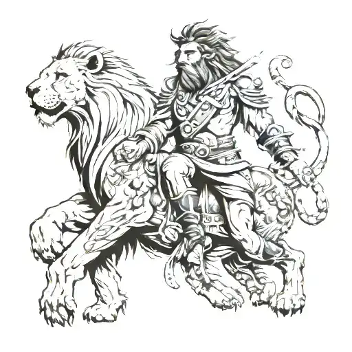 Lion And Hunter