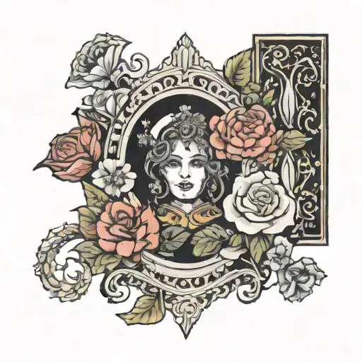 Tarot Card With Flowers Surrounding