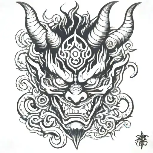 Oni Mask Demon Eyes