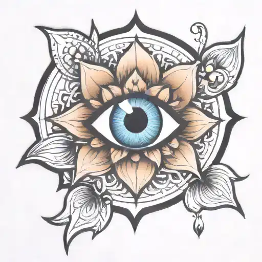 Evil Eye And Lotus Flower