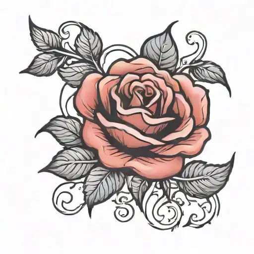 Rose Stem With Name In The Middle