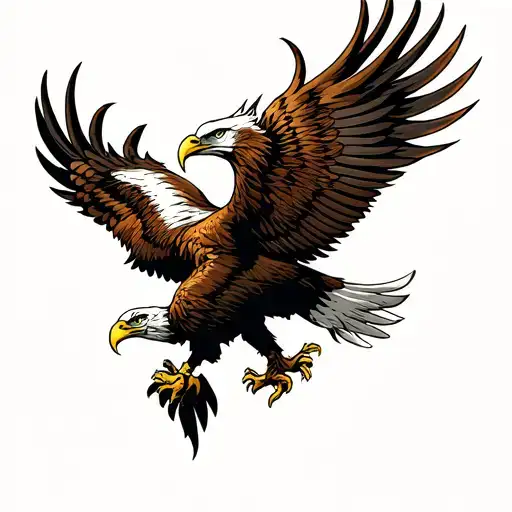 Eagle Fighting A Phoenix