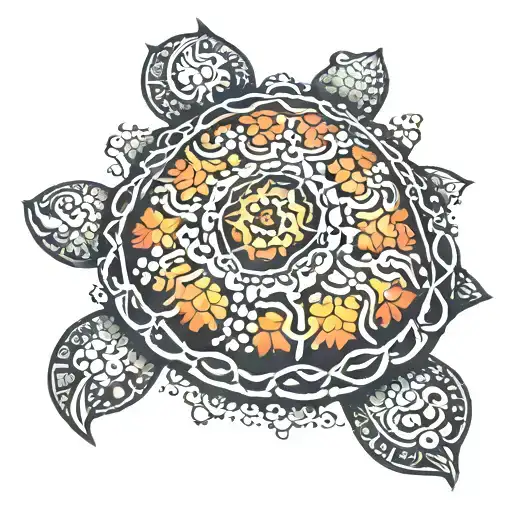 Mandala Turtle With Necklace