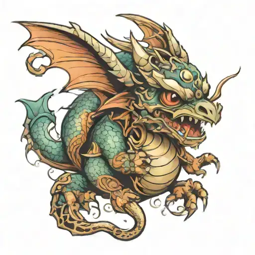 Dragon Wrapped Round Gizmo Half Grimlen