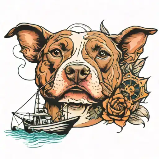 Pitbull And Boat Fishing