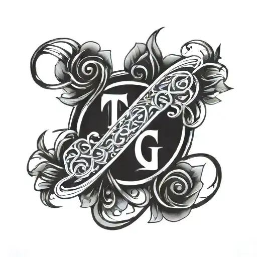 Gemini Symbol Intertwined With Letters F And G