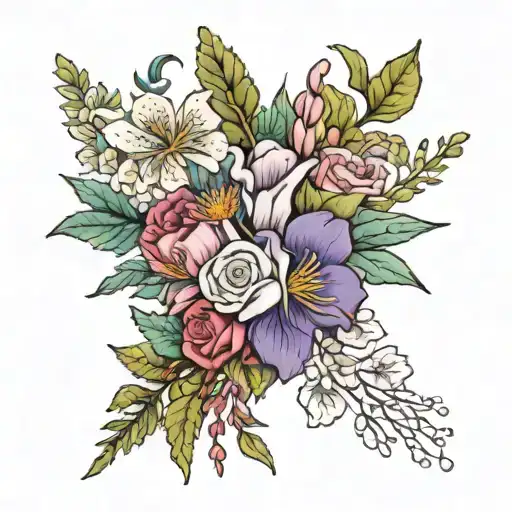 January And December Birth Flower Bouquet Wrapped