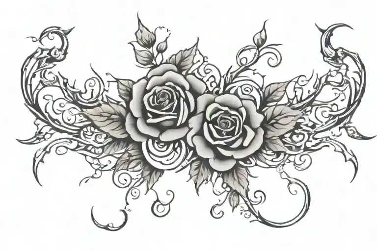 Roses And Thorns With Latin Script Font