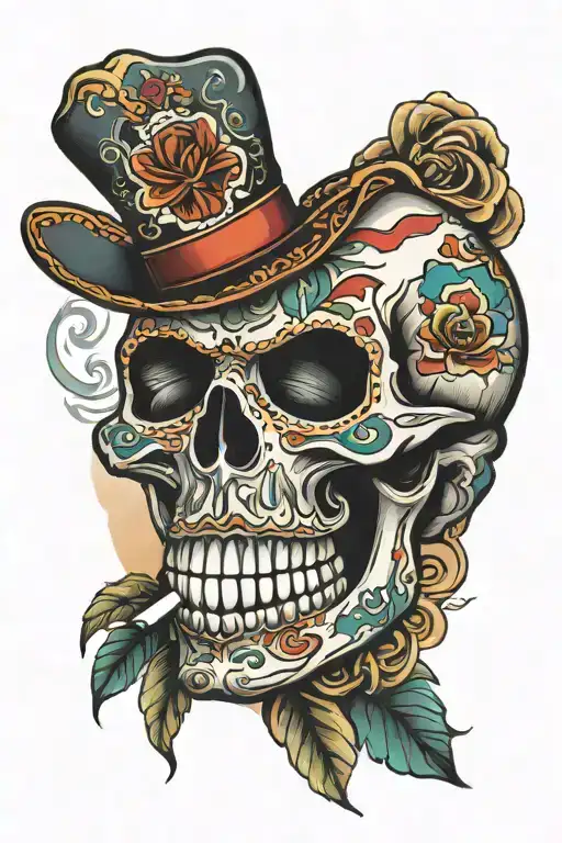 Mexican Skull Smoking