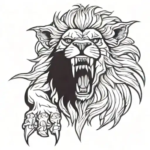 Fierce Lion Fused With A Strong Roman Warrior