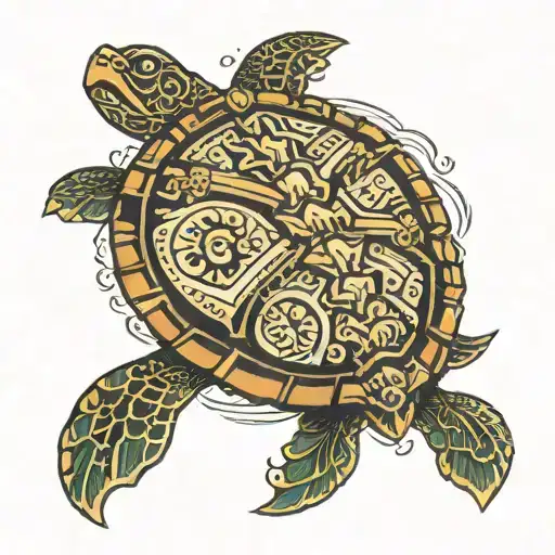 Polynesian Turtle Swimming