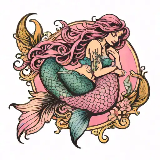 Pink Free Mermaid Naples Right Quadriceps
