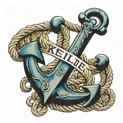 Anchor With Rope Having The Name Kellie In It