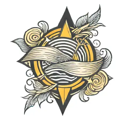 Band Tattoo With Waves And Arrow