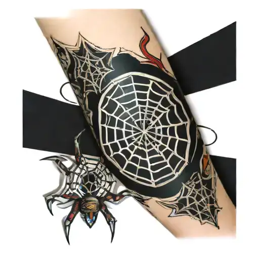 Spider Web Goinng Down Arm Band