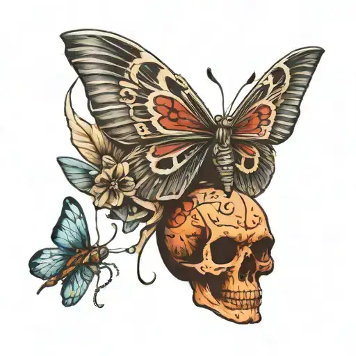 Moth And Skull And Demon
