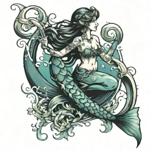 Siren Mermaid Ocean Scene