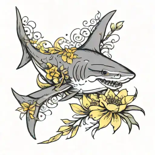 Shark And Yellow Lycoris