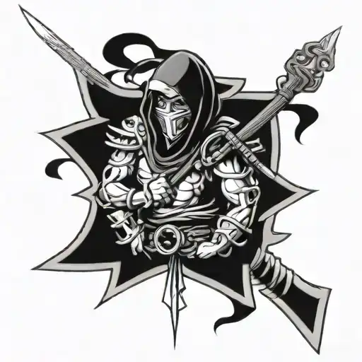 Full Black Back Tattoo Ninja Scroll Theme