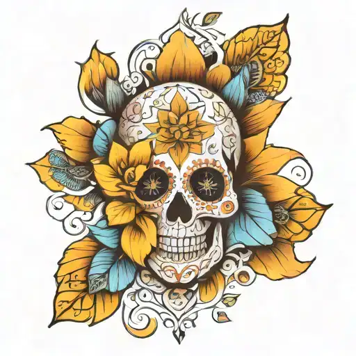 Sugar Skull Boho Mandala Lotus