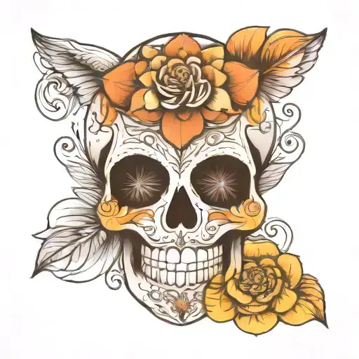 Sugar Skull With Lotus Mandala