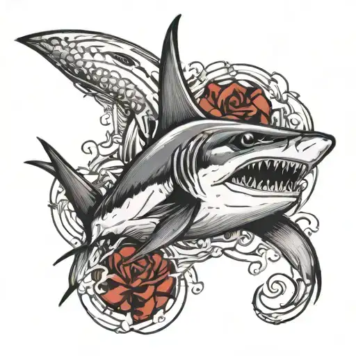Black And Grey Mako Shark