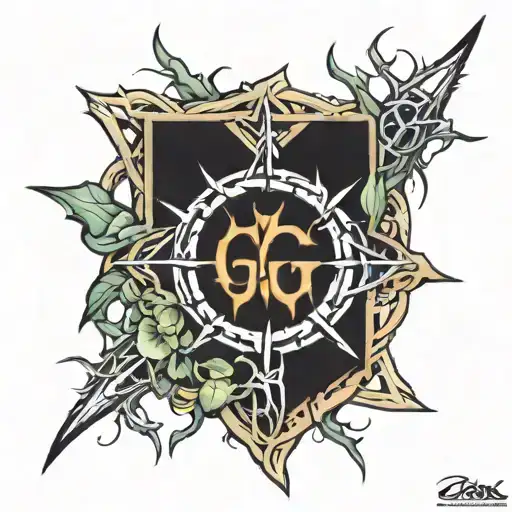 Crown Of Thorns With A Gg In The Middle Surrounded