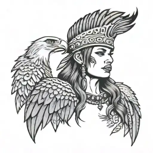 Woman In Eagle Hat
