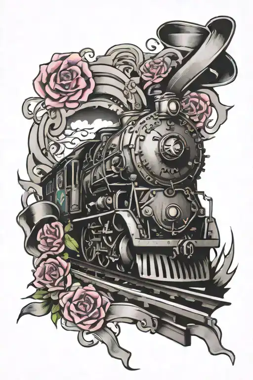 Train Track With Cancer Ribbon